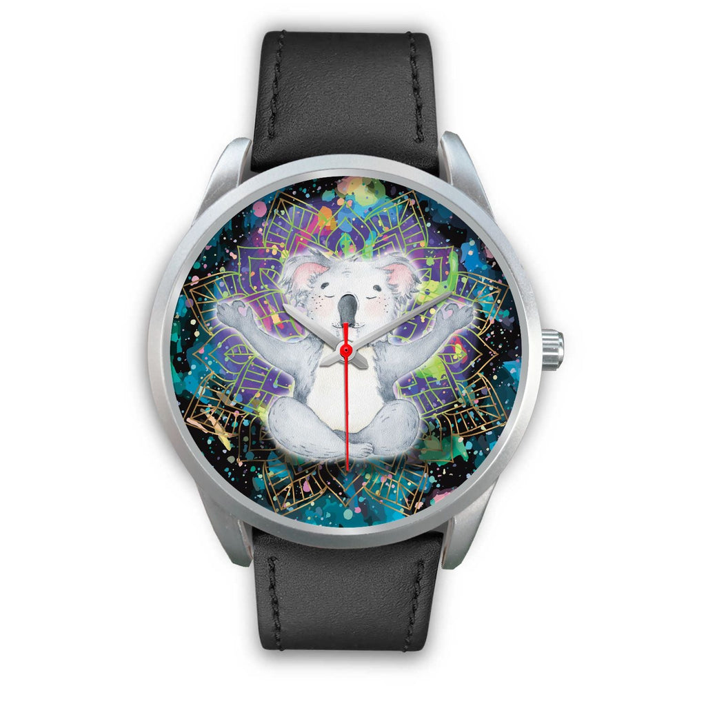 watch-koala-silver-watch-meditating-color-art-ver01