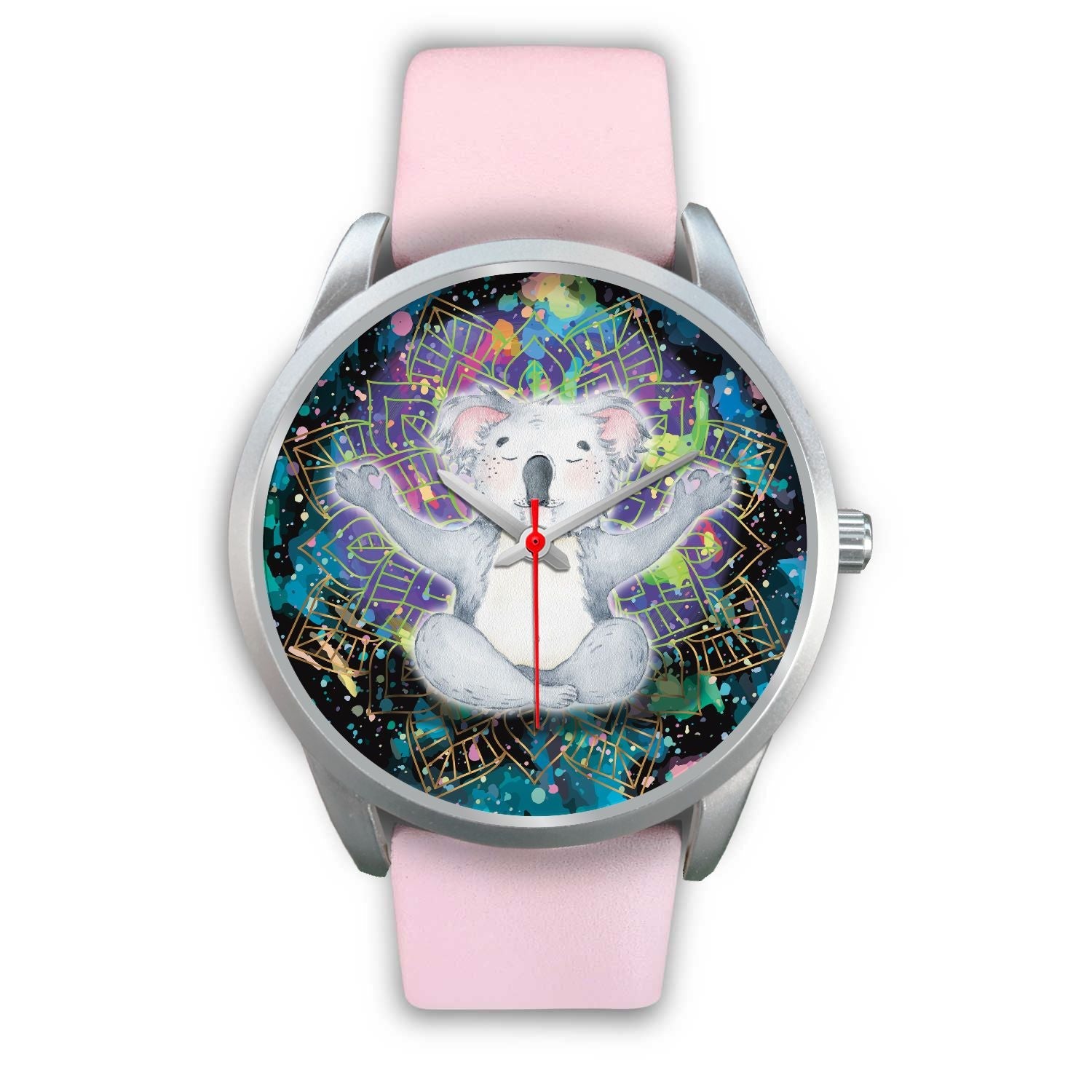 watch-koala-silver-watch-meditating-color-art-ver01