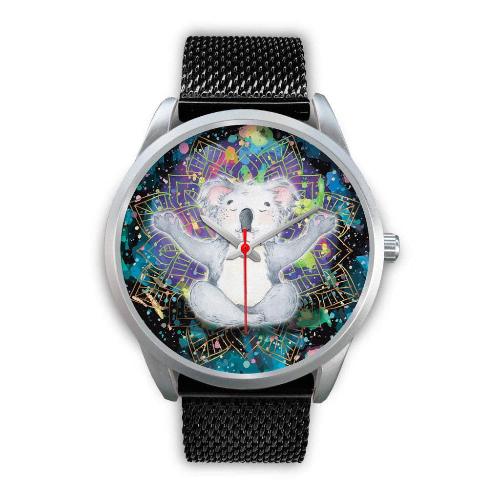 watch-koala-silver-watch-meditating-color-art-ver01