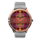 aboriginal-watch-circle-dot-painting-mandala-rose-gold-watch