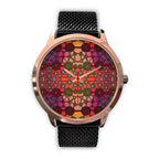 aboriginal-watch-circle-dot-painting-mandala-rose-gold-watch