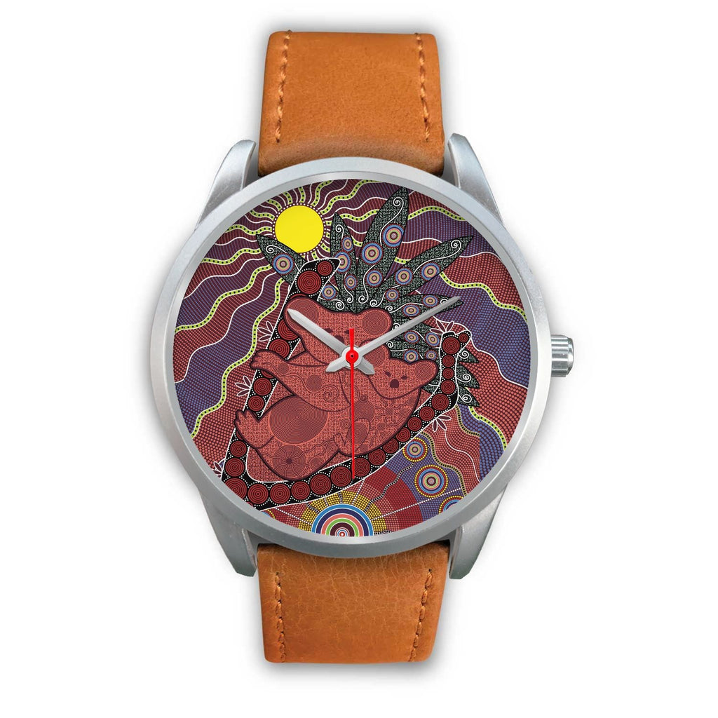 aboriginal-watch-koala-patterns-painting-sun-indigenous-silver-watch