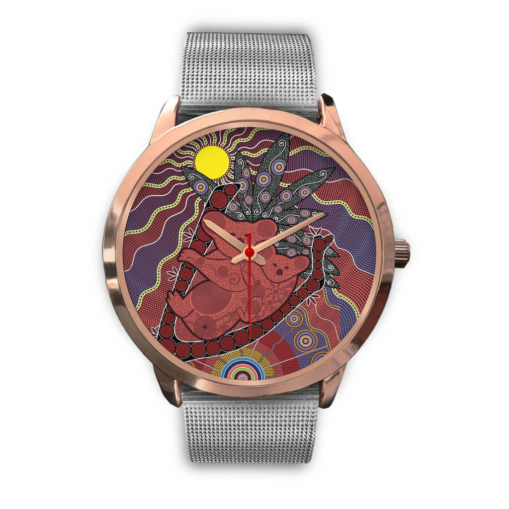 aboriginal-watch-koala-patterns-painting-sun-indigenous-rose-gold-watch