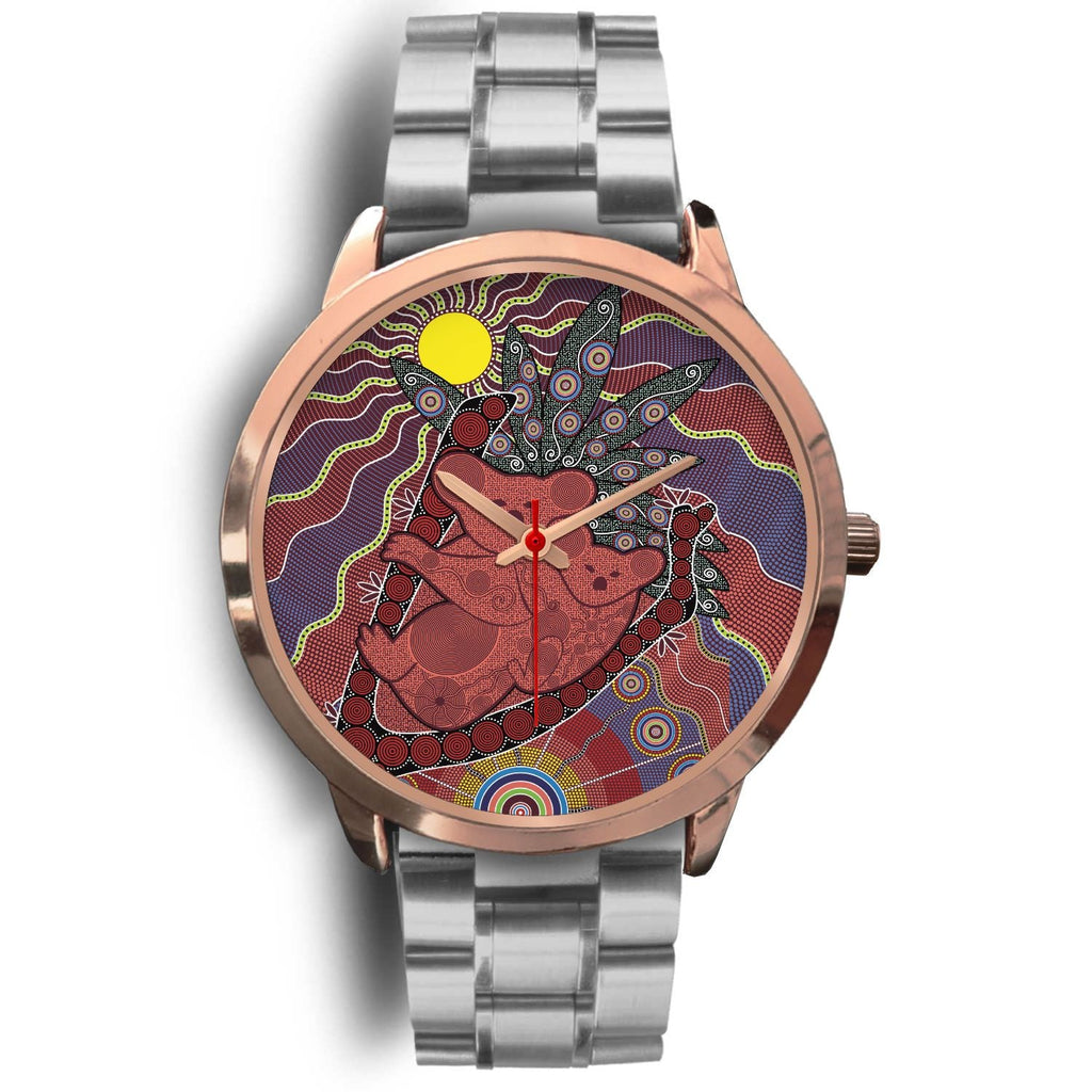 aboriginal-watch-koala-patterns-painting-sun-indigenous-rose-gold-watch