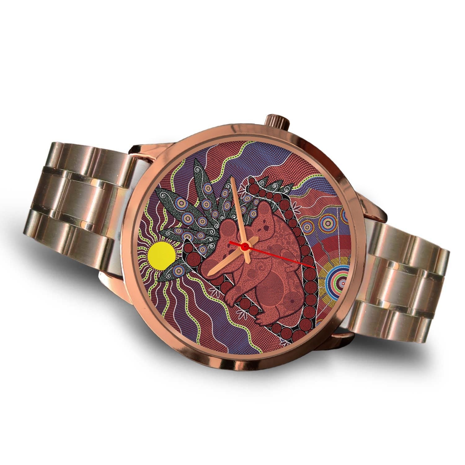 aboriginal-watch-koala-patterns-painting-sun-indigenous-rose-gold-watch