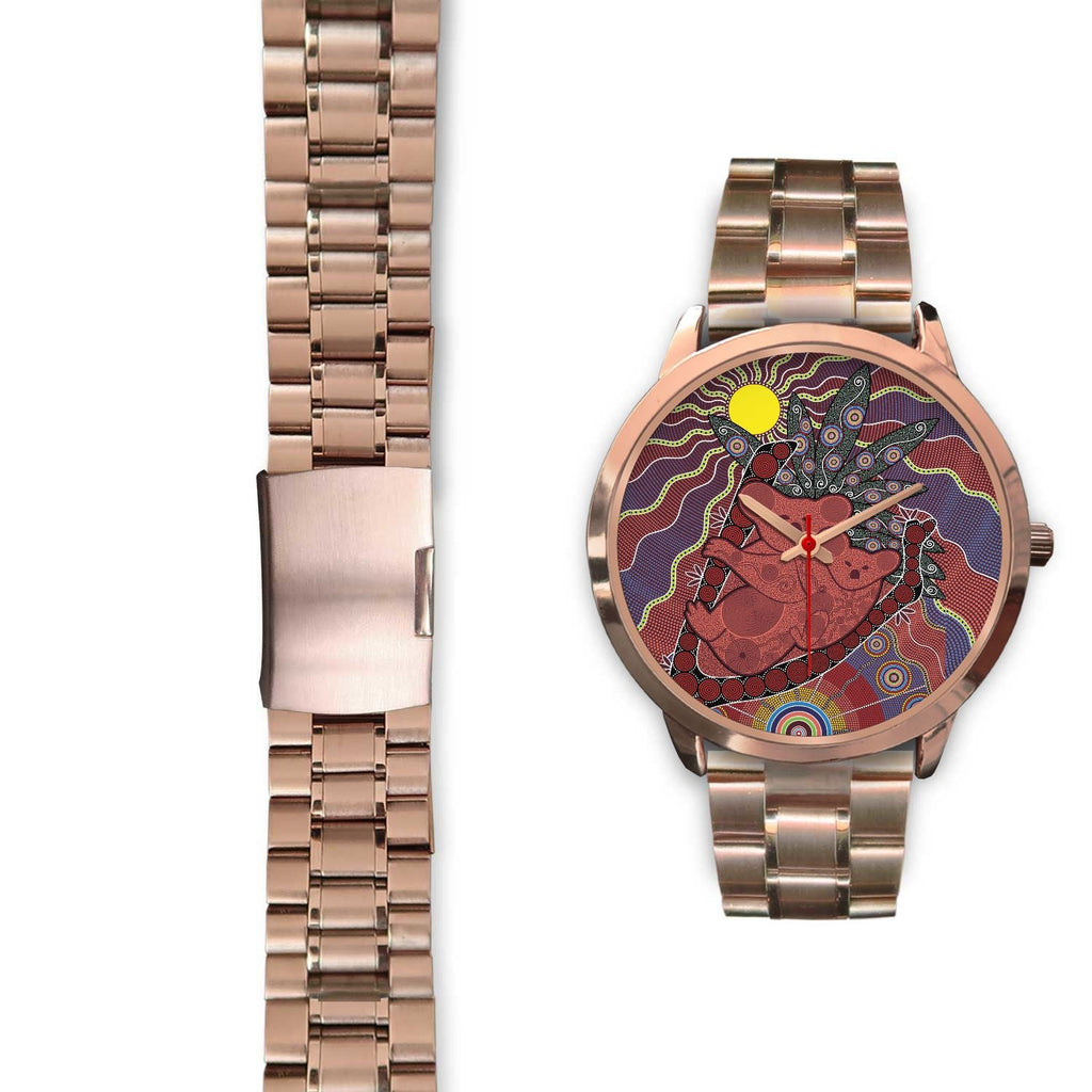 aboriginal-watch-koala-patterns-painting-sun-indigenous-rose-gold-watch