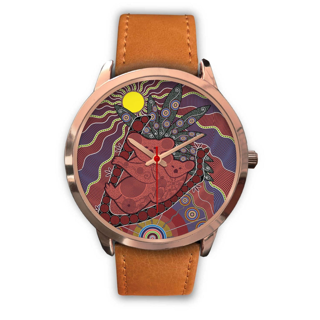 aboriginal-watch-koala-patterns-painting-sun-indigenous-rose-gold-watch