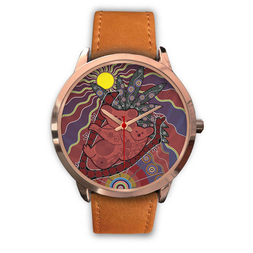 aboriginal-watch-koala-patterns-painting-sun-indigenous-rose-gold-watch