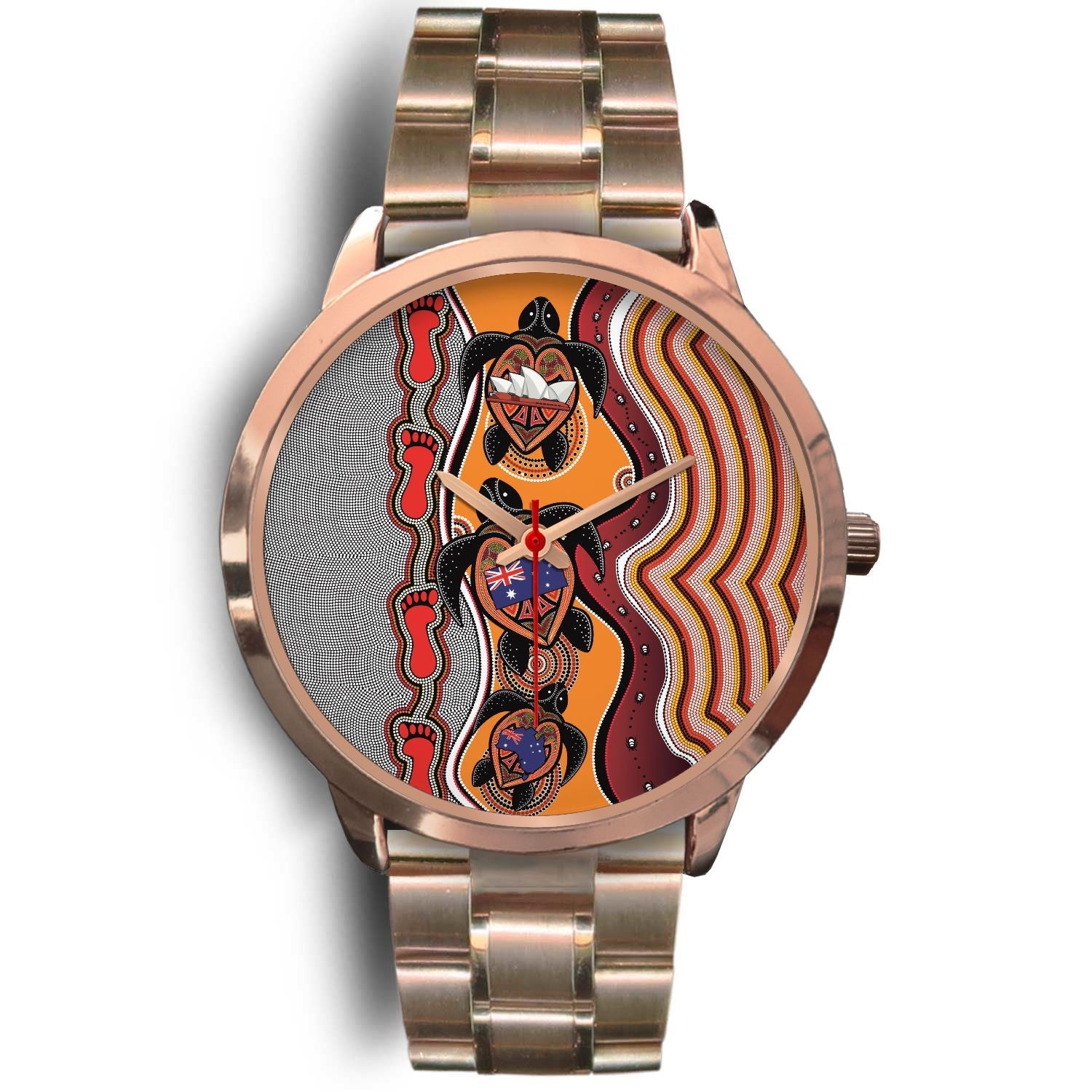 aboriginal-watch-turtle-aus-flag-sydney-opera-rose-gold-watch