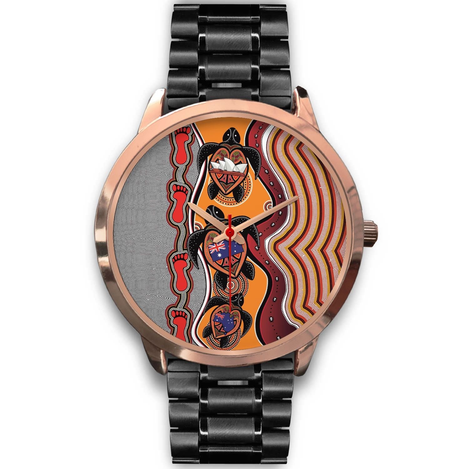 aboriginal-watch-turtle-aus-flag-sydney-opera-rose-gold-watch
