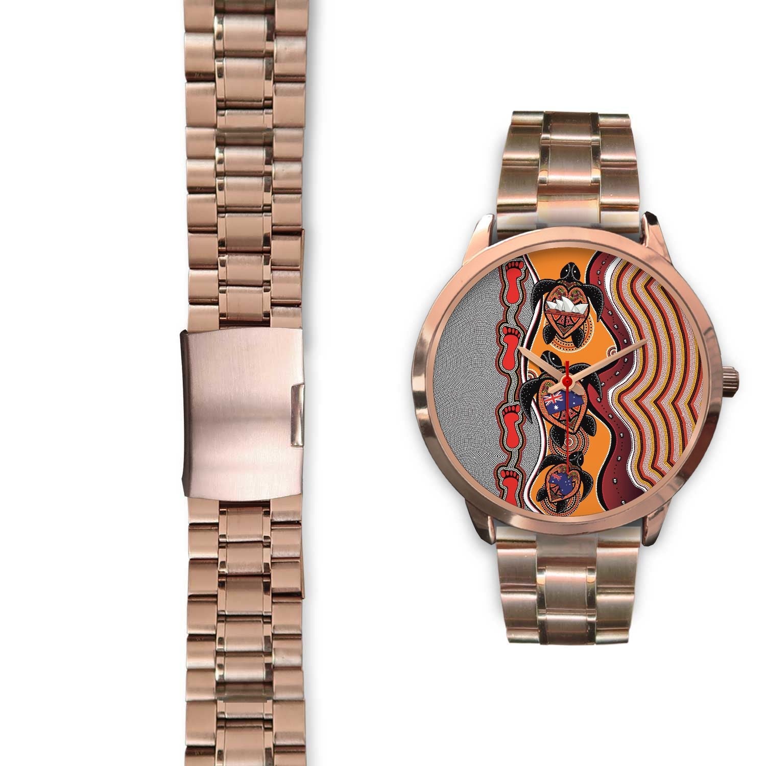 aboriginal-watch-turtle-aus-flag-sydney-opera-rose-gold-watch