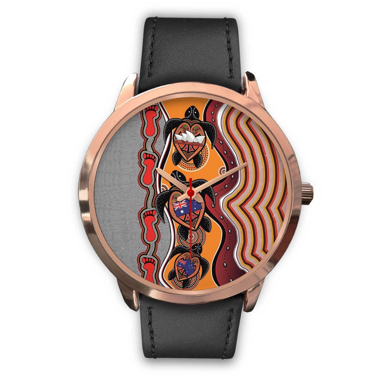 aboriginal-watch-turtle-aus-flag-sydney-opera-rose-gold-watch