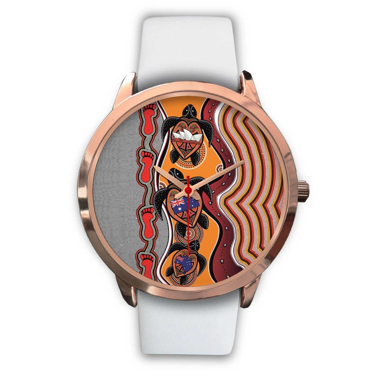 aboriginal-watch-turtle-aus-flag-sydney-opera-rose-gold-watch