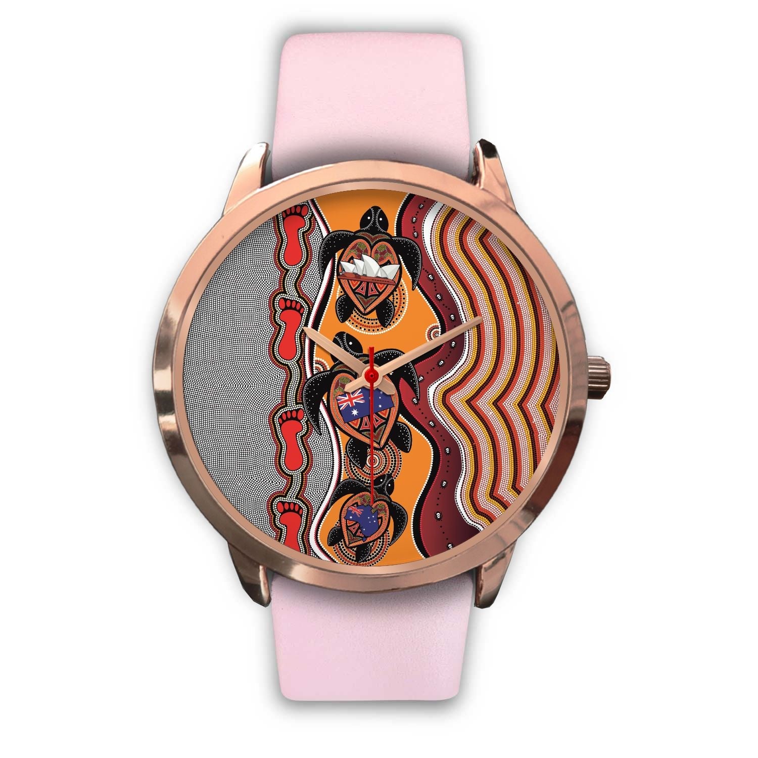 aboriginal-watch-turtle-aus-flag-sydney-opera-rose-gold-watch