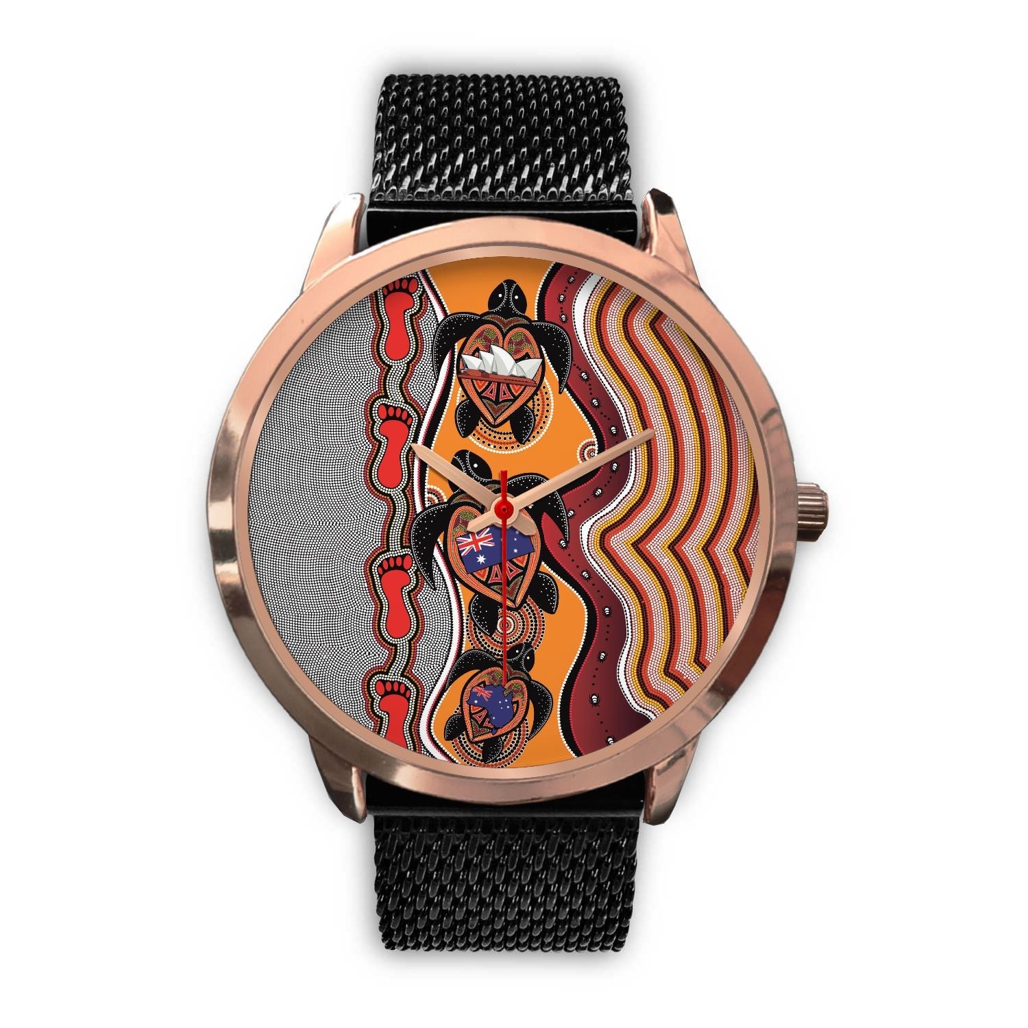 aboriginal-watch-turtle-aus-flag-sydney-opera-rose-gold-watch