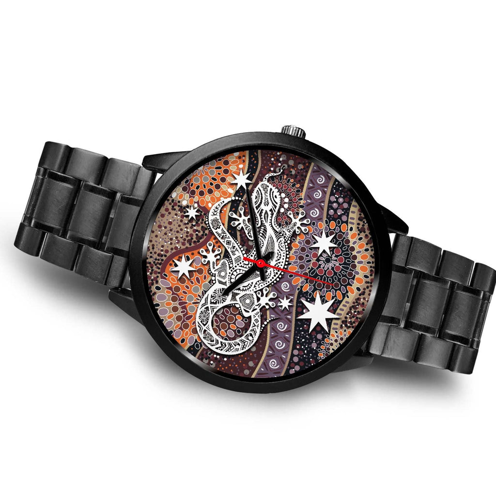 aboriginal-black-watch-lizard-watch-indigenous-dot-painting