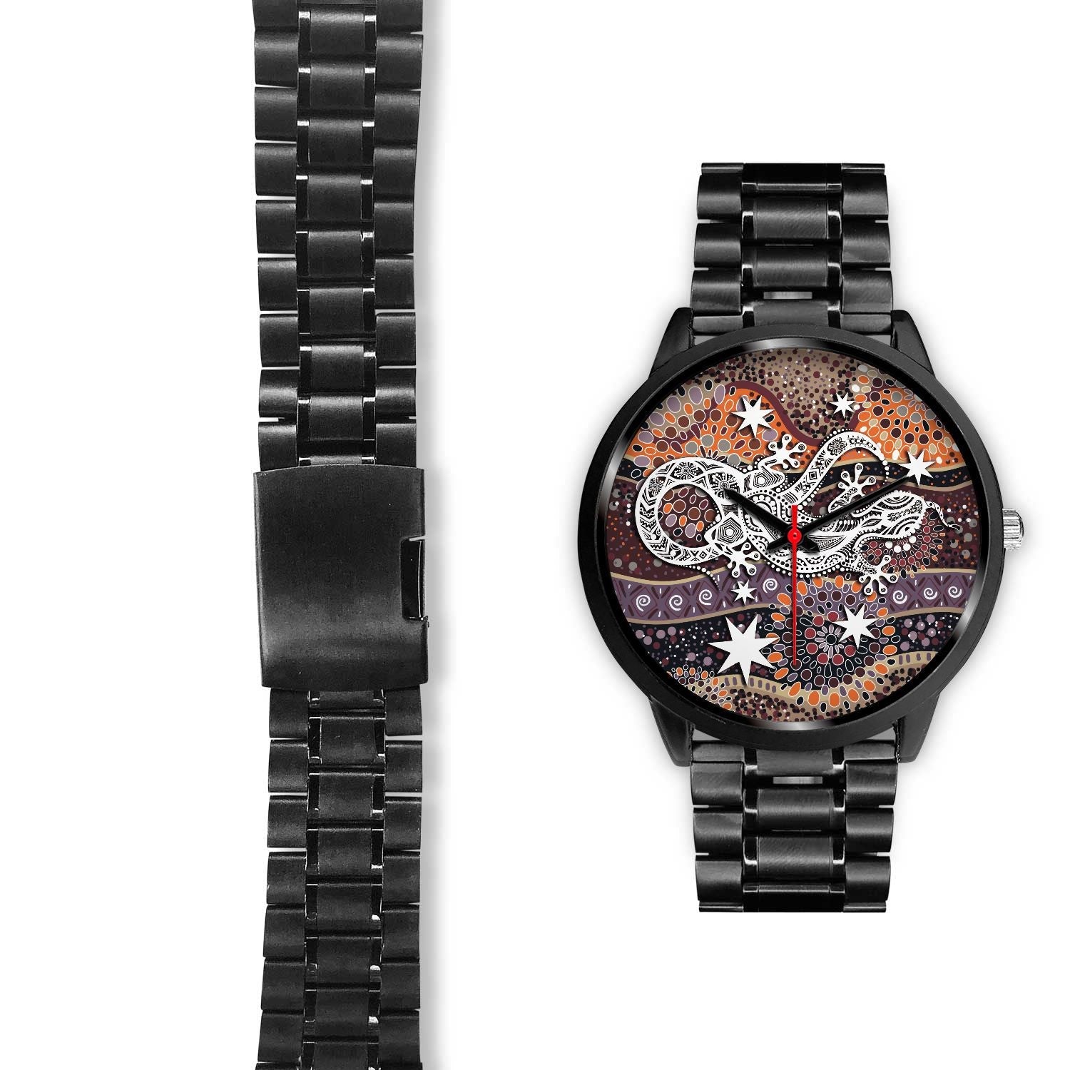 aboriginal-black-watch-lizard-watch-indigenous-dot-painting