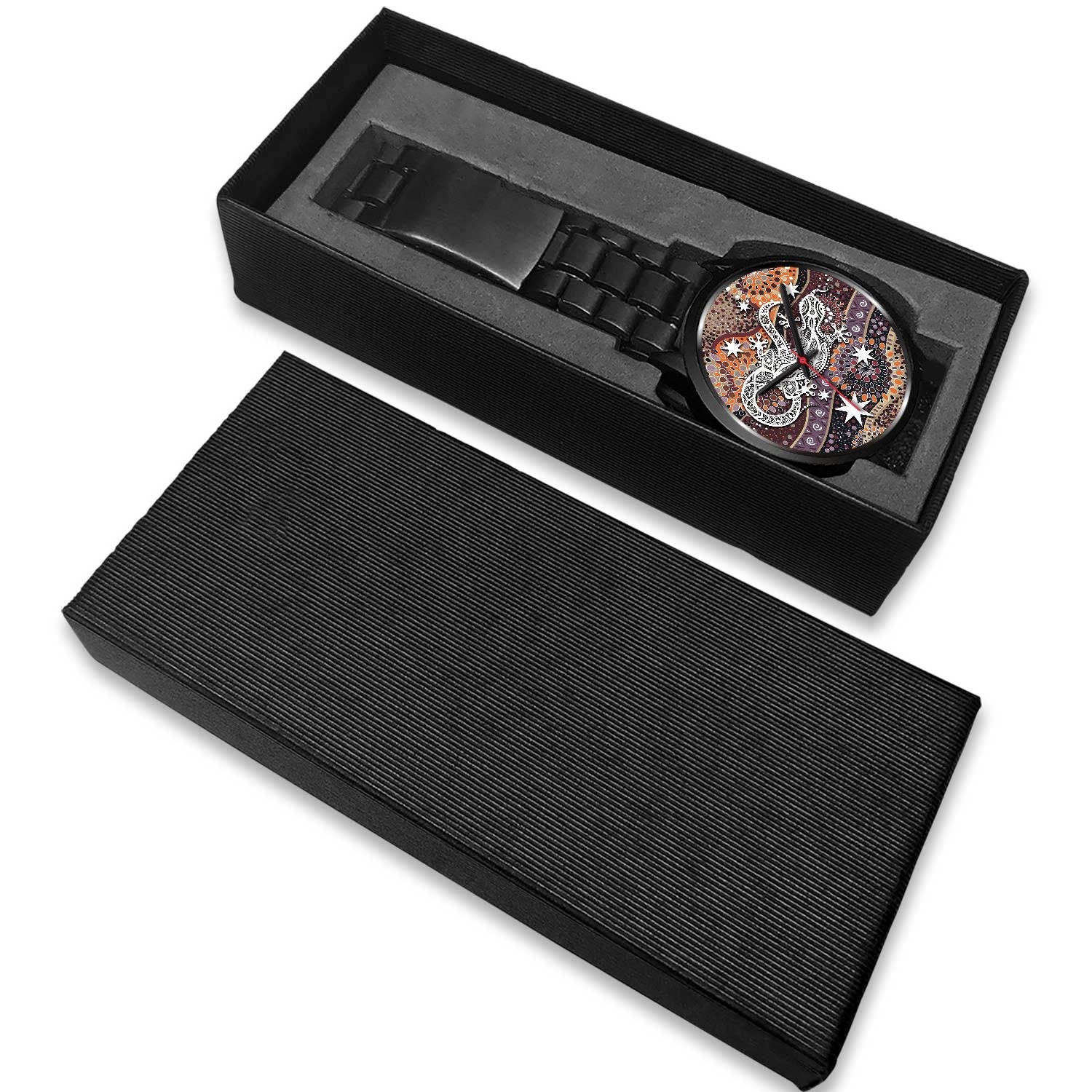 aboriginal-black-watch-lizard-watch-indigenous-dot-painting