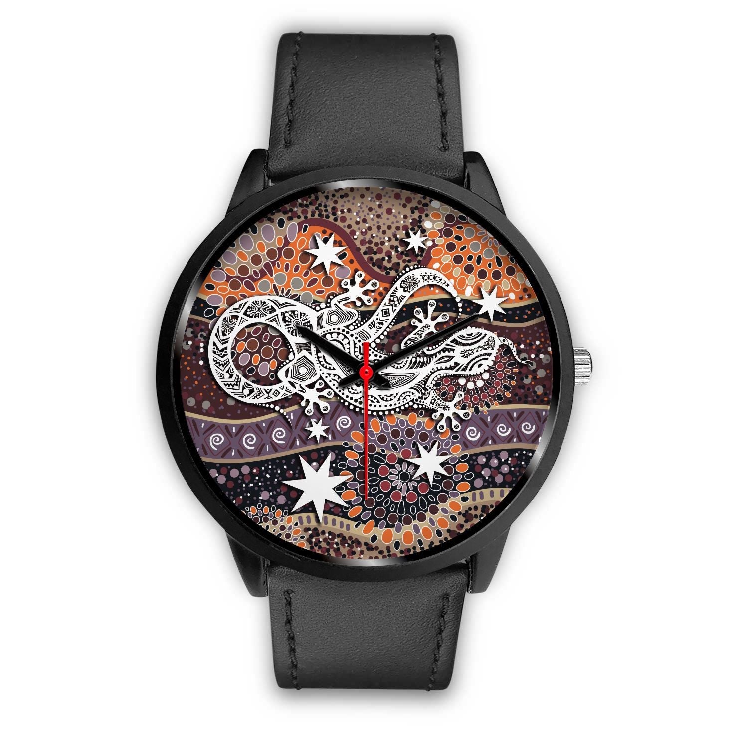 aboriginal-black-watch-lizard-watch-indigenous-dot-painting