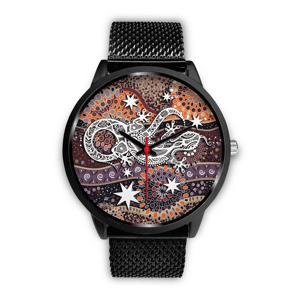 aboriginal-black-watch-lizard-watch-indigenous-dot-painting