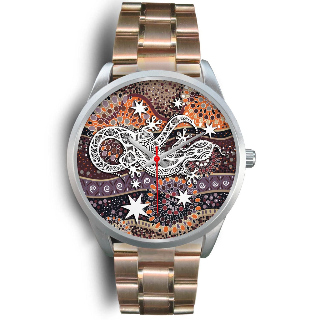 aboriginal-silver-watch-lizard-watch-indigenous-dot-painting