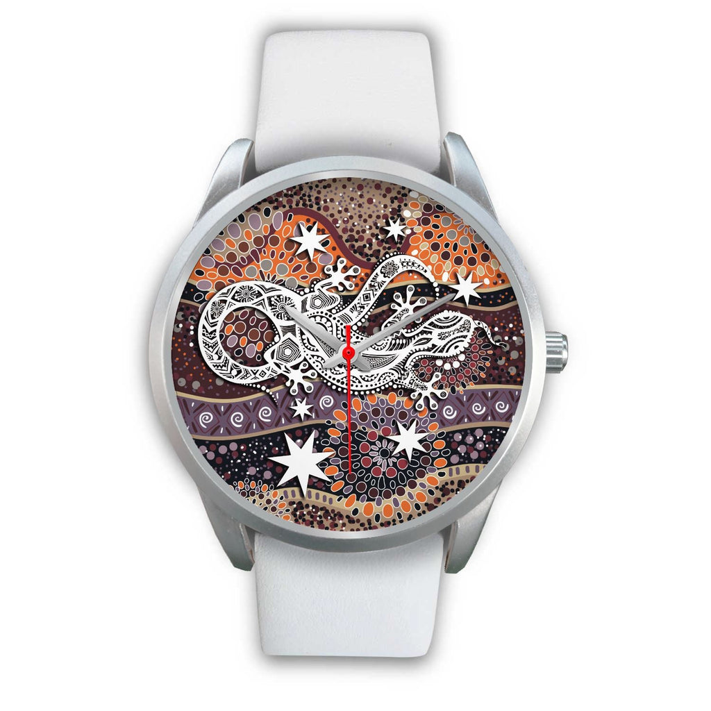 aboriginal-silver-watch-lizard-watch-indigenous-dot-painting