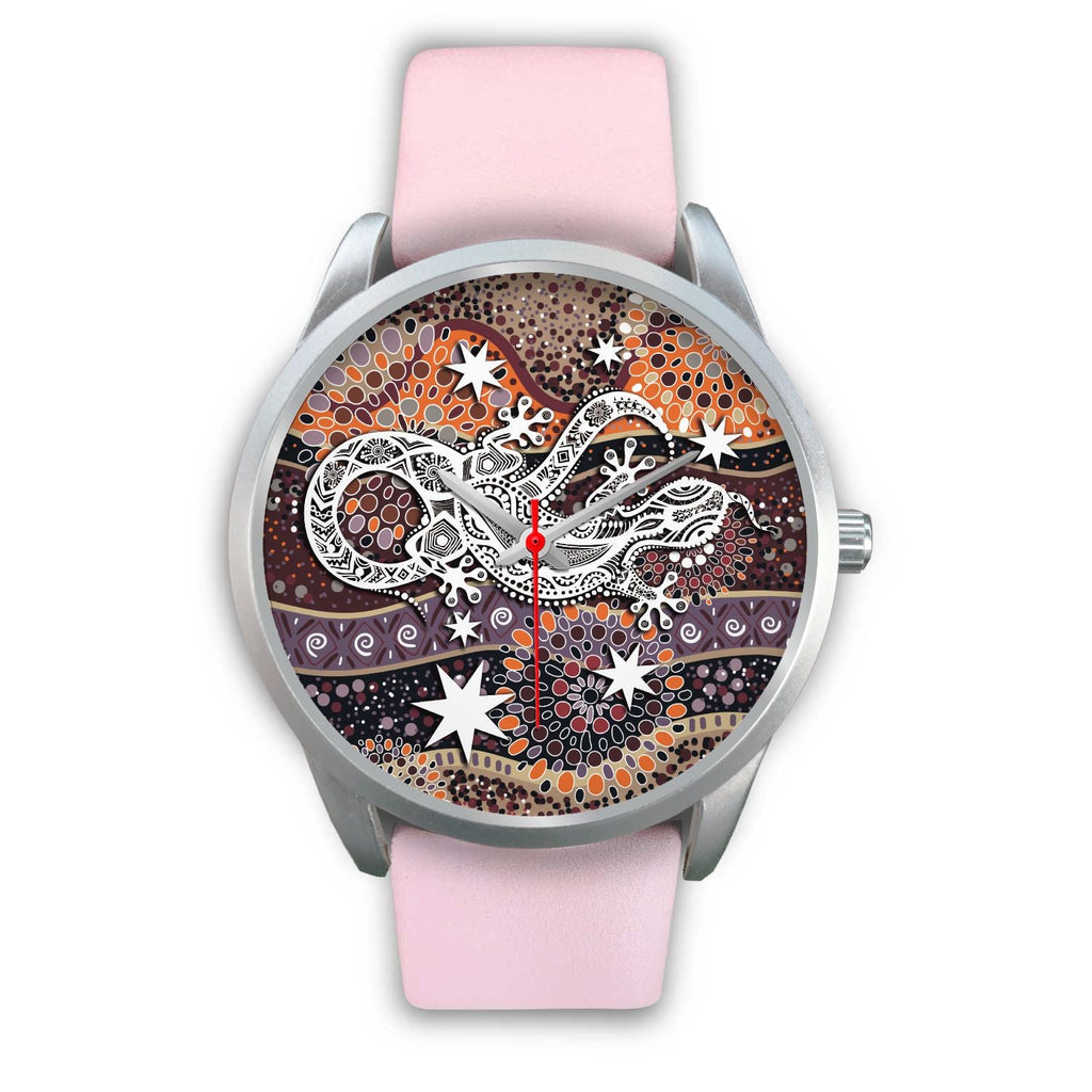 aboriginal-silver-watch-lizard-watch-indigenous-dot-painting