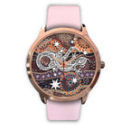 aboriginal-rose-golden-watch-lizard-watch-indigenous-dot-painting