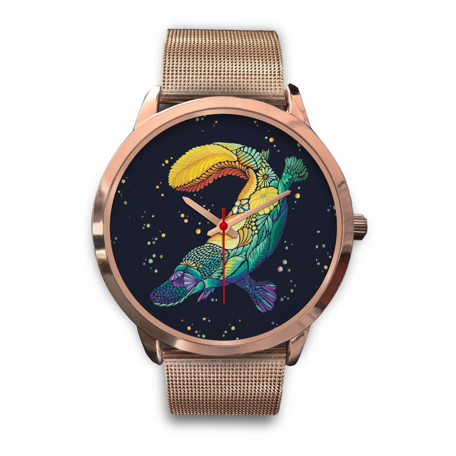 watch-platypus-rose-gold-watch-animal-art