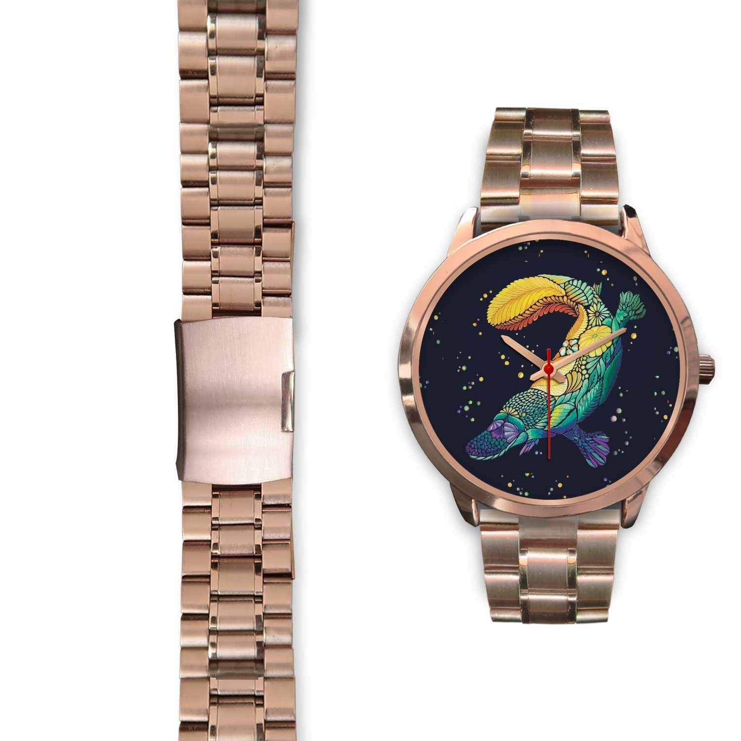 watch-platypus-rose-gold-watch-animal-art