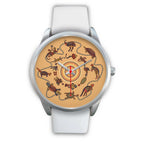 aboriginal-watch-kangaroo-patterns-circle-australian-animals-silver-watch