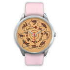 aboriginal-watch-kangaroo-patterns-circle-australian-animals-silver-watch
