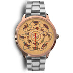 aboriginal-watch-kangaroo-patterns-circle-australian-animals-rose-gold-watch