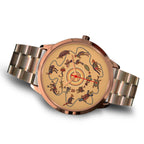 aboriginal-watch-kangaroo-patterns-circle-australian-animals-rose-gold-watch