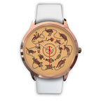 aboriginal-watch-kangaroo-patterns-circle-australian-animals-rose-gold-watch