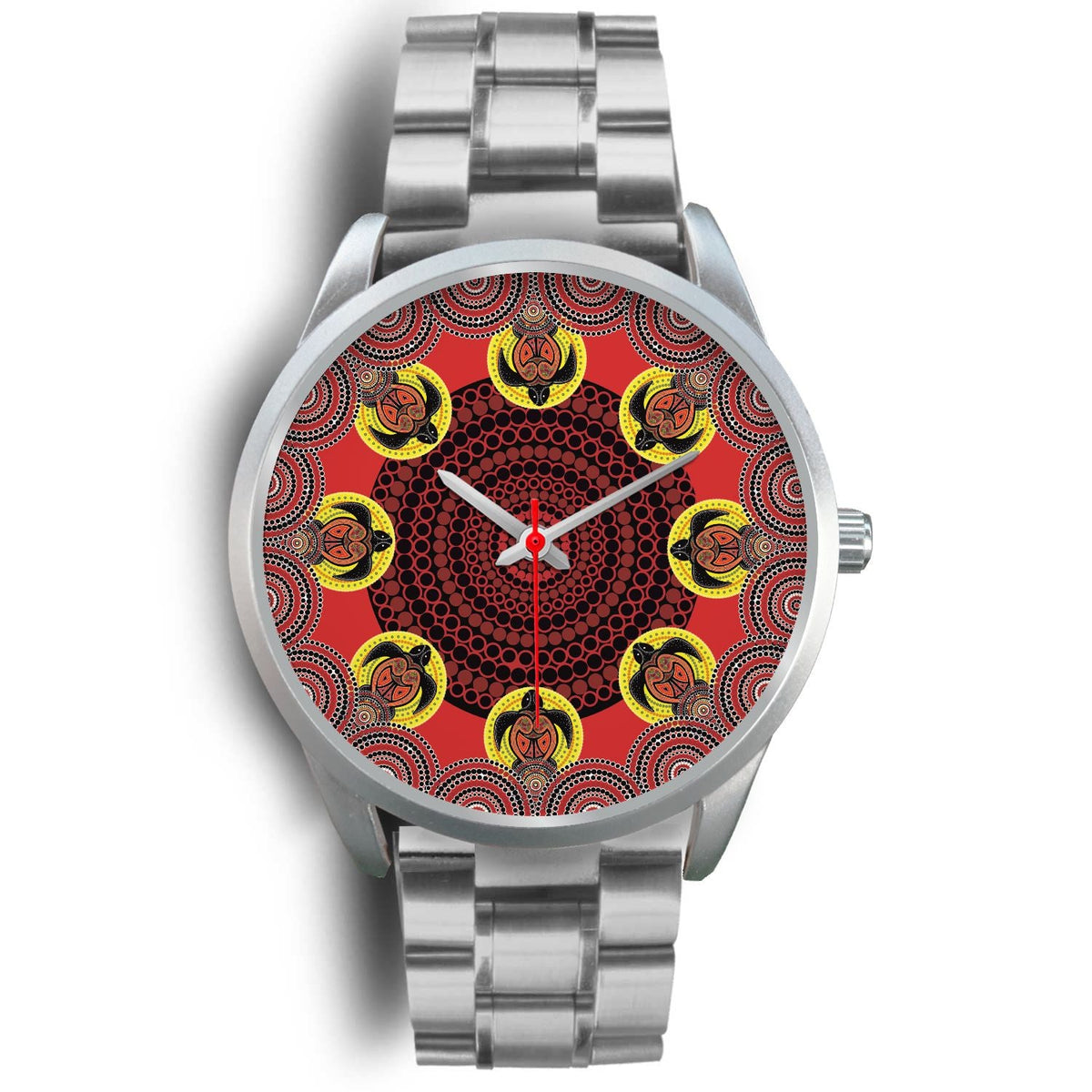 aboriginal-watch-turtle-indigenous-dot-painting-silver-watch-1