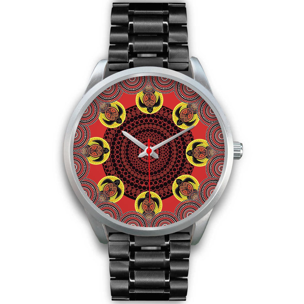 aboriginal-watch-turtle-indigenous-dot-painting-silver-watch-1