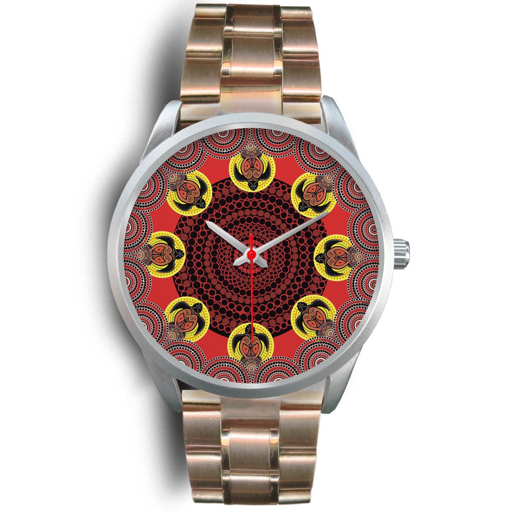 aboriginal-watch-turtle-indigenous-dot-painting-silver-watch-1