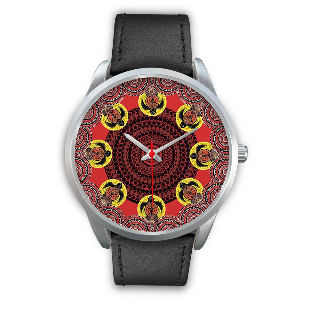 aboriginal-watch-turtle-indigenous-dot-painting-silver-watch-1