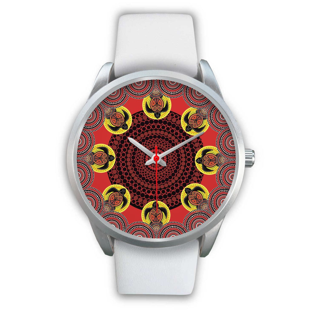 aboriginal-watch-turtle-indigenous-dot-painting-silver-watch-1
