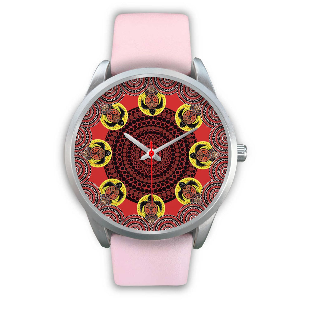 aboriginal-watch-turtle-indigenous-dot-painting-silver-watch-1