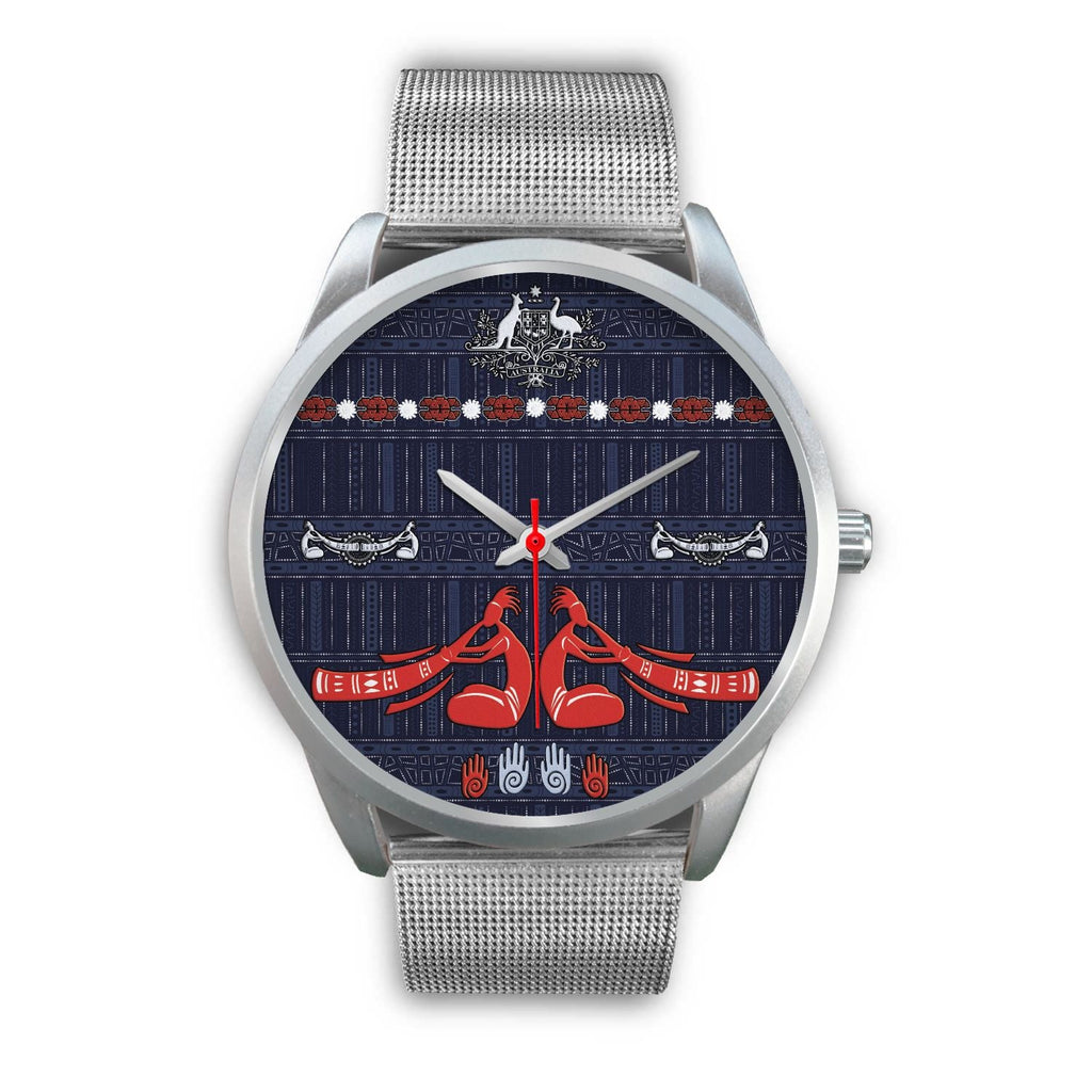 silver-watch-didgeridoo-australia-watch-australian-coat-of-arms-unisex-1