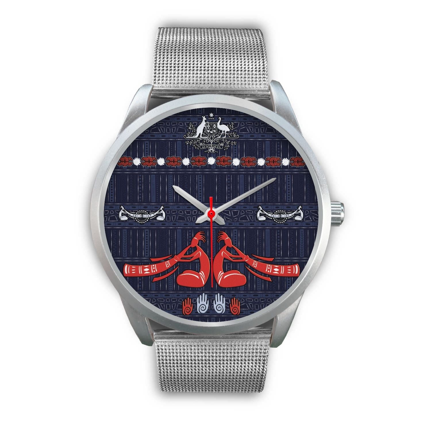 silver-watch-didgeridoo-australia-watch-australian-coat-of-arms-unisex-1