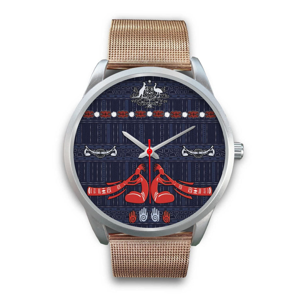 silver-watch-didgeridoo-australia-watch-australian-coat-of-arms-unisex-1