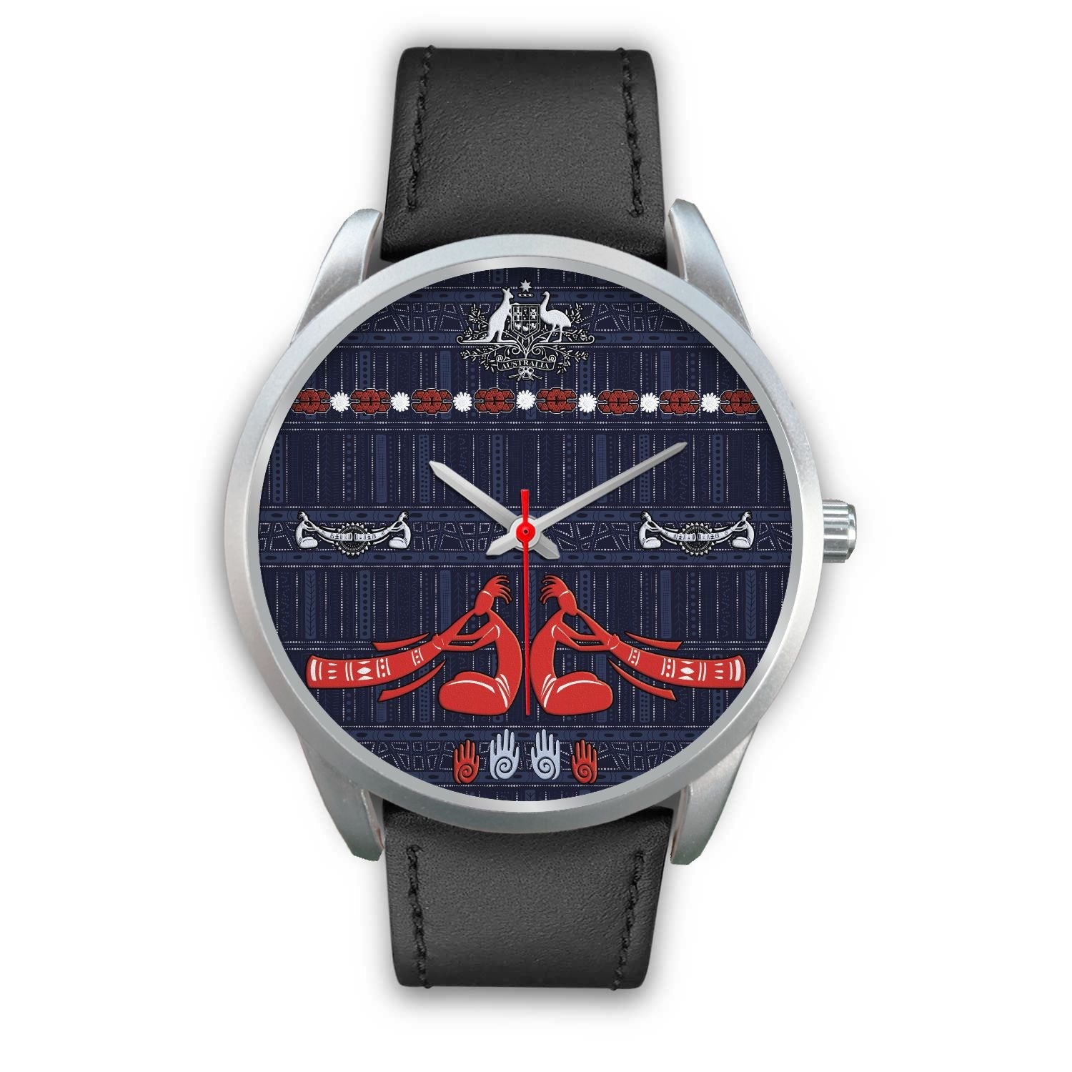 silver-watch-didgeridoo-australia-watch-australian-coat-of-arms-unisex-1