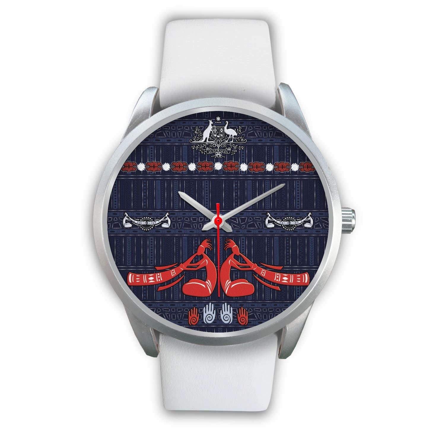 silver-watch-didgeridoo-australia-watch-australian-coat-of-arms-unisex-1
