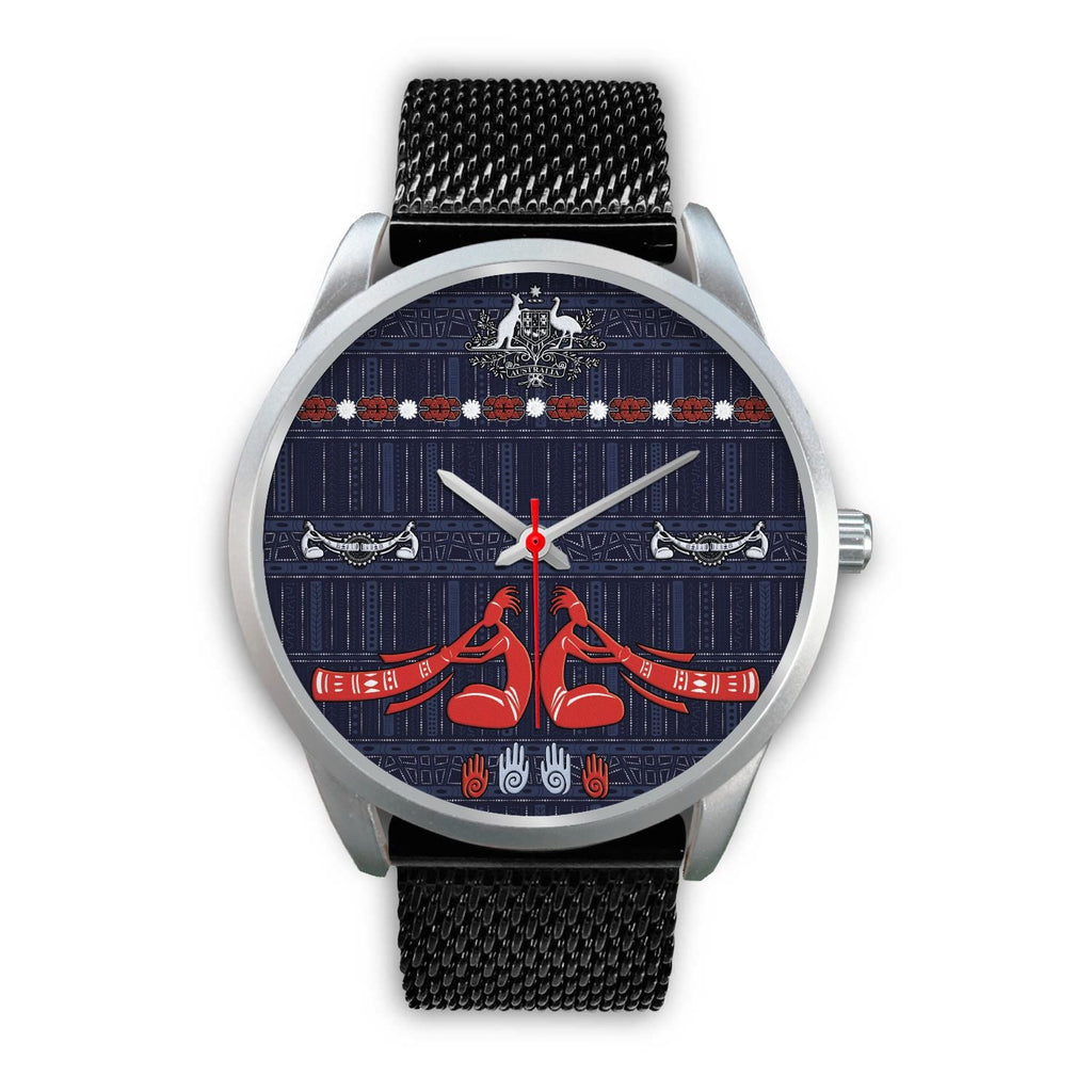 silver-watch-didgeridoo-australia-watch-australian-coat-of-arms-unisex-1