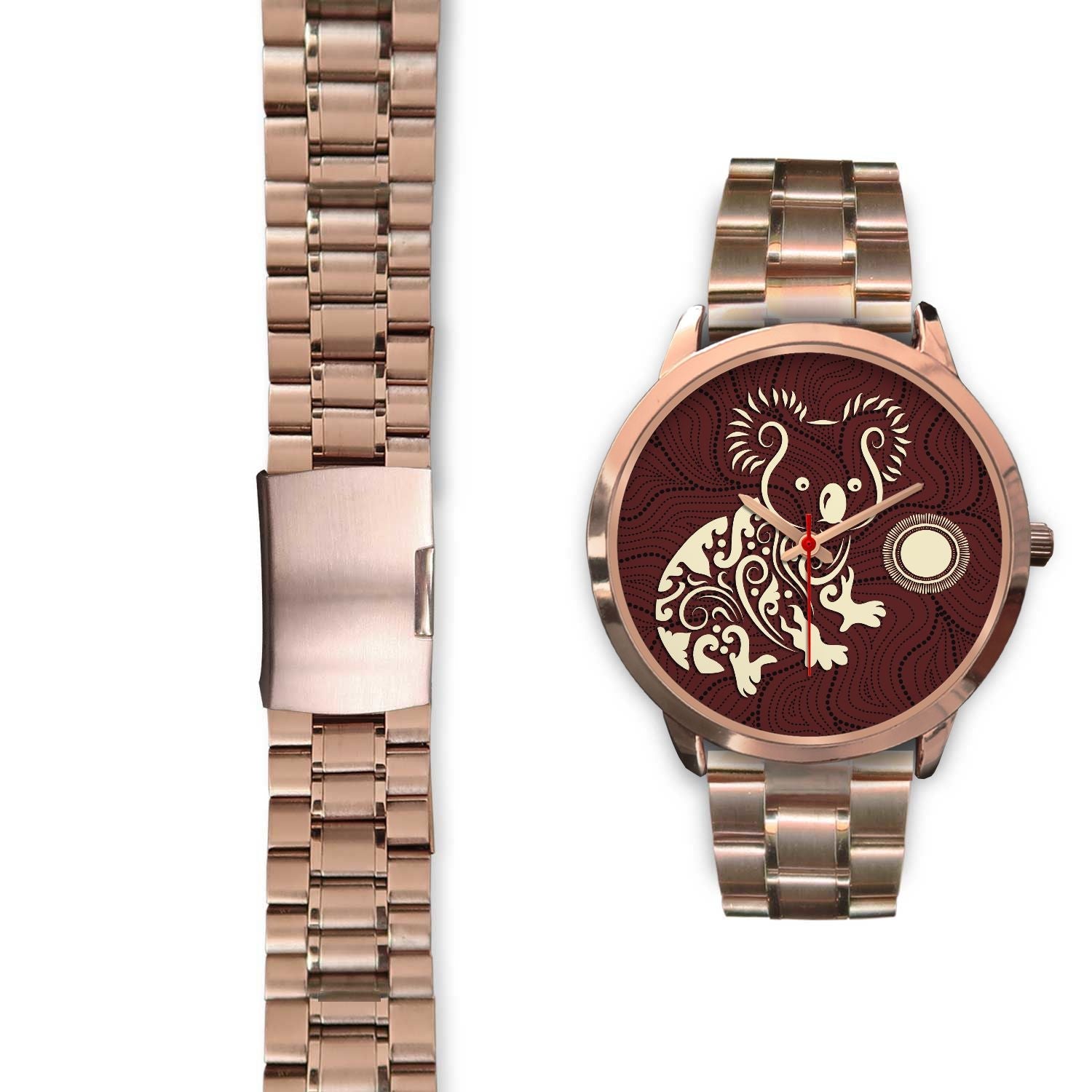 aboriginal-watch-koala-patterns-treasure-rose-gold-watch