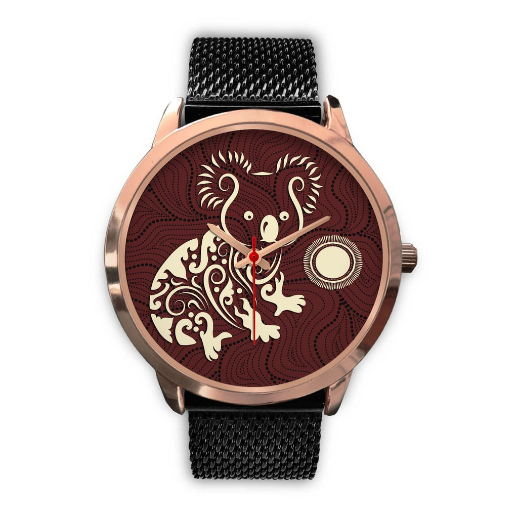aboriginal-watch-koala-patterns-treasure-rose-gold-watch