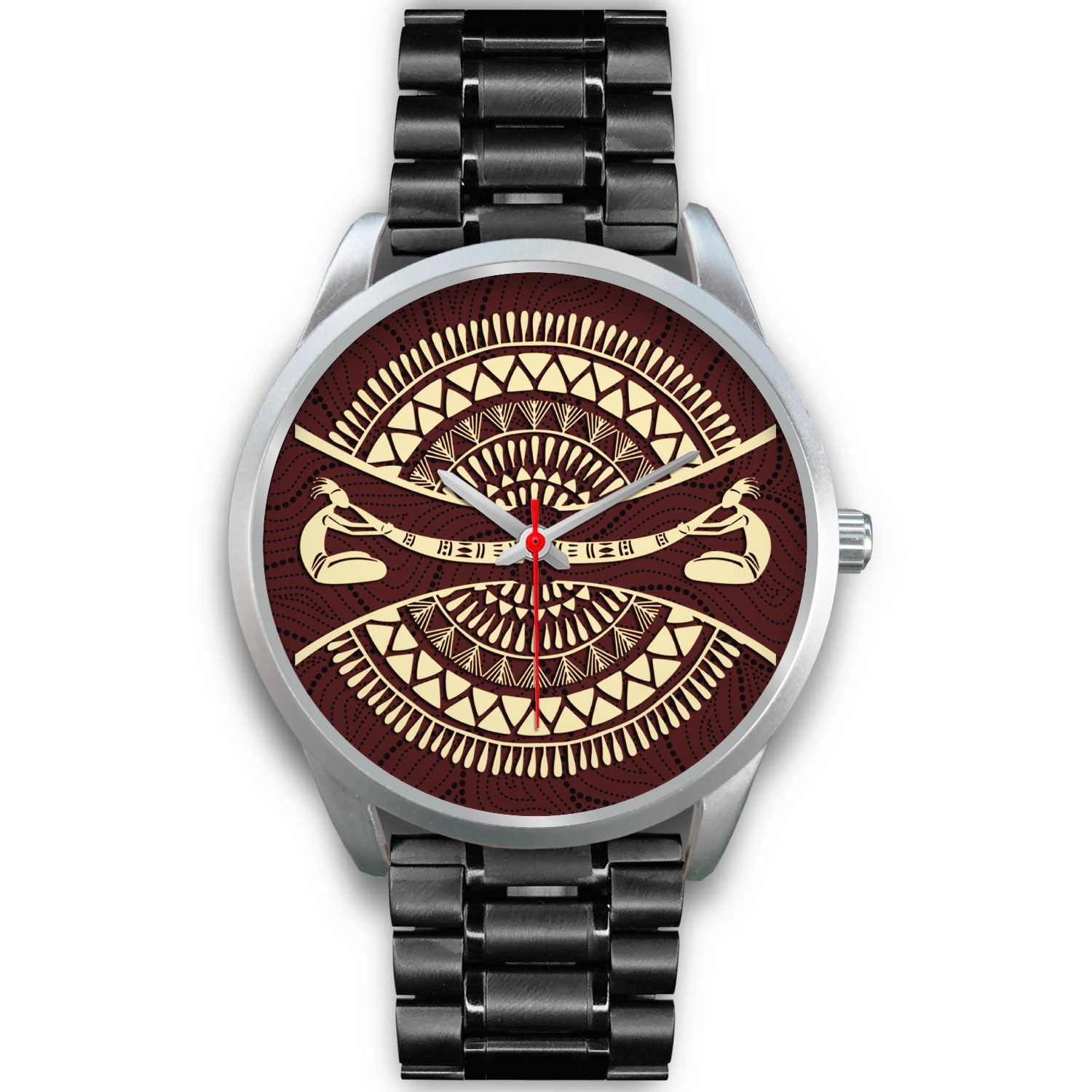 silver-watch-didgeridoo-australia-watch-australian-coat-of-arms-unisex